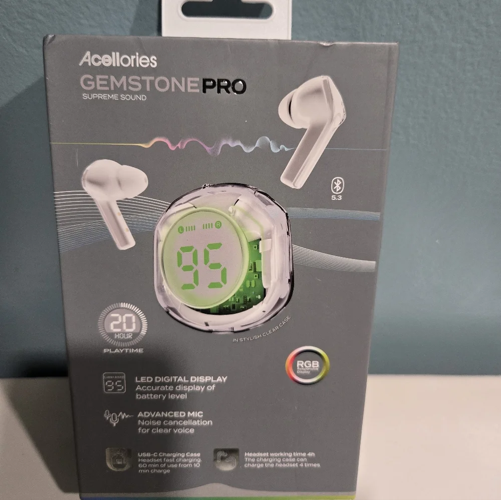 Gemstone Pro Wireless Earbuds - Silver